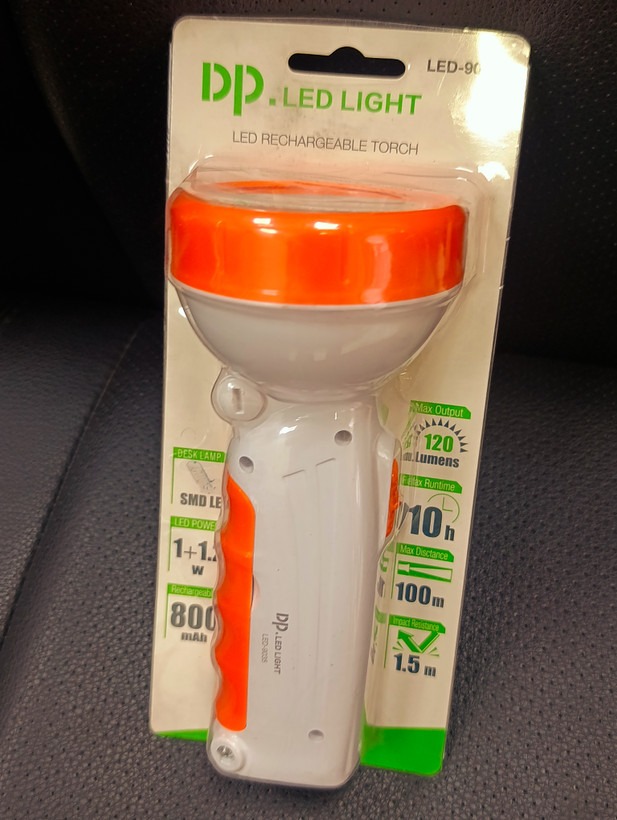 چراغقوه شارژی DP LED LIGHT مدل LED-96 با باتری لیتیوم 18650 ارتقایافته و محافظ شارژ