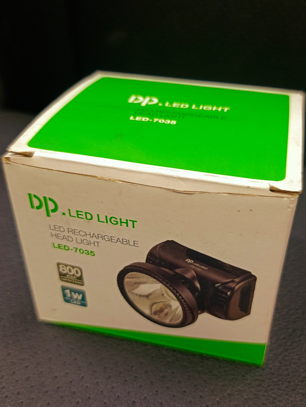 چراغ پیشانی شارژی DP LED LIGHT مدل LED-7035 با باتری لیتیوم 18650 ارتقایافته و محافظ شارژ