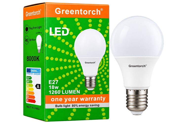 لامپ LED گرینتورچ 18 وات پایه E27 نور 8000K