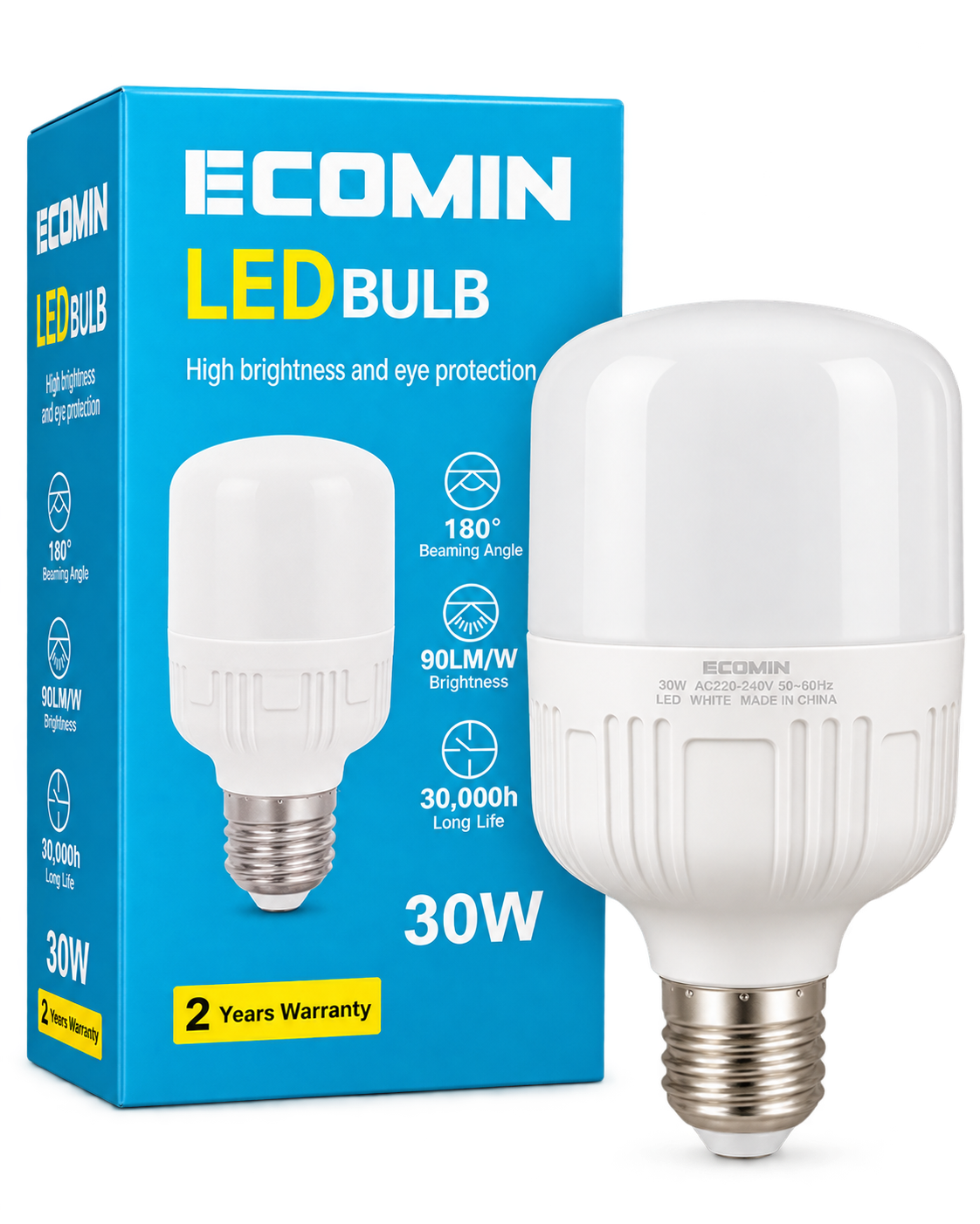 لامپ LED اکومین 30 وات پایه E27 نور سفید