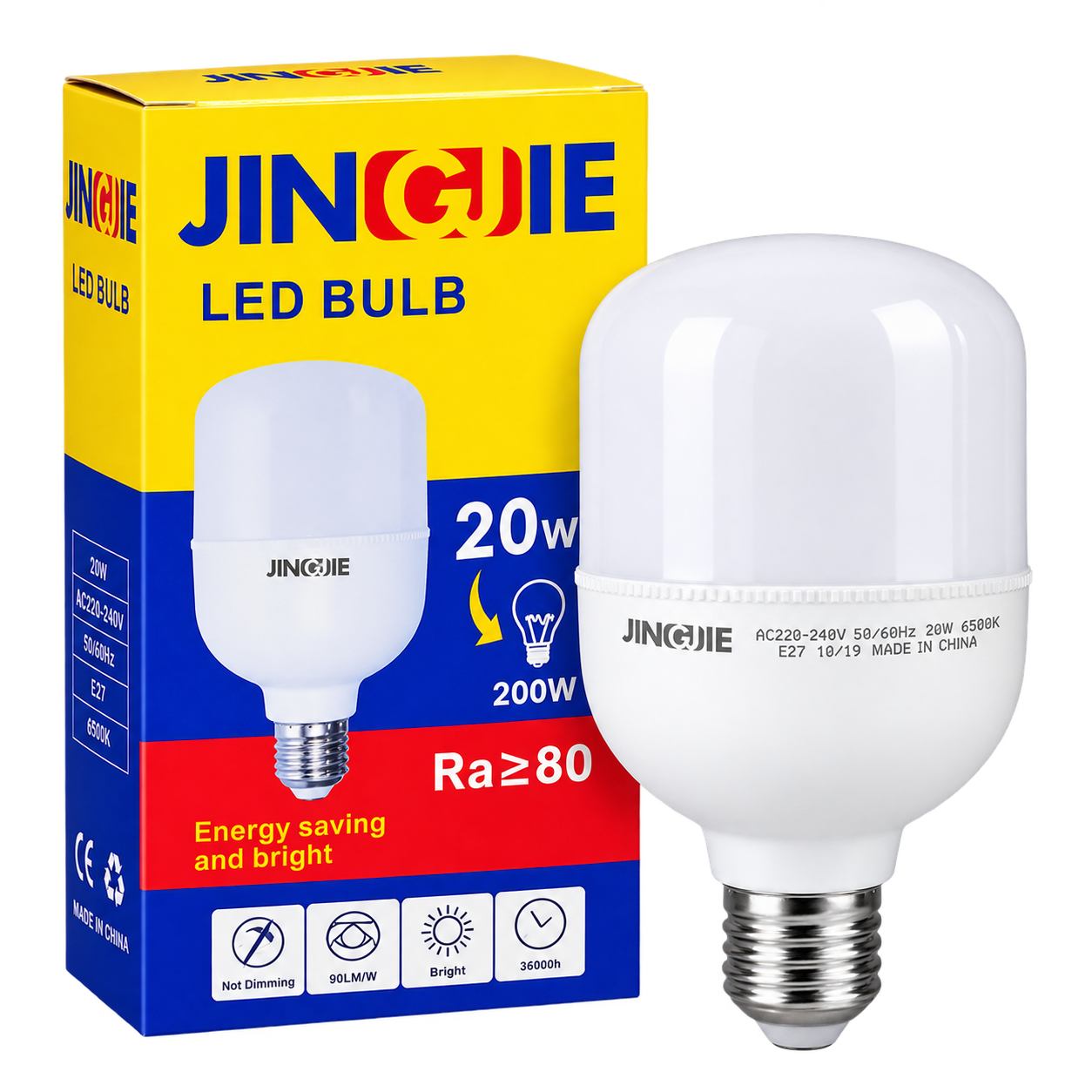 لامپ LED جینگ‌جی 20 وات پایه E27 نور مهتابی 6500K