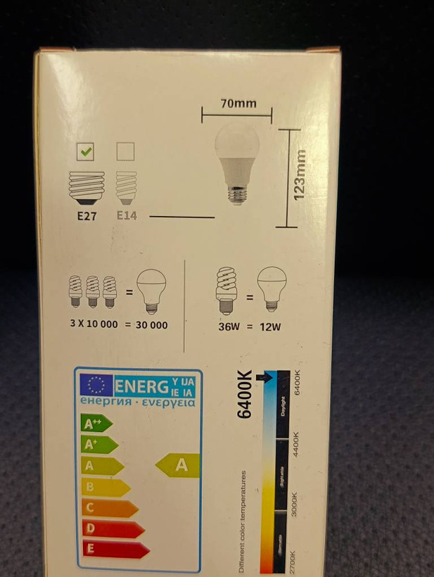 لامپ LED سیتورچ 12 وات پایه E27 نور مهتابی 6400K