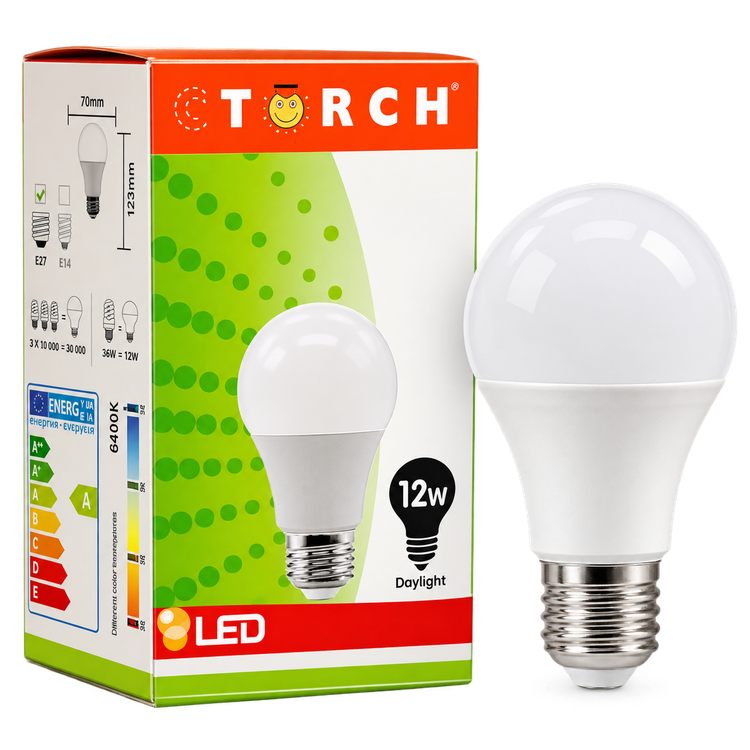 لامپ LED سیتورچ 12 وات پایه E27 نور مهتابی 6400K