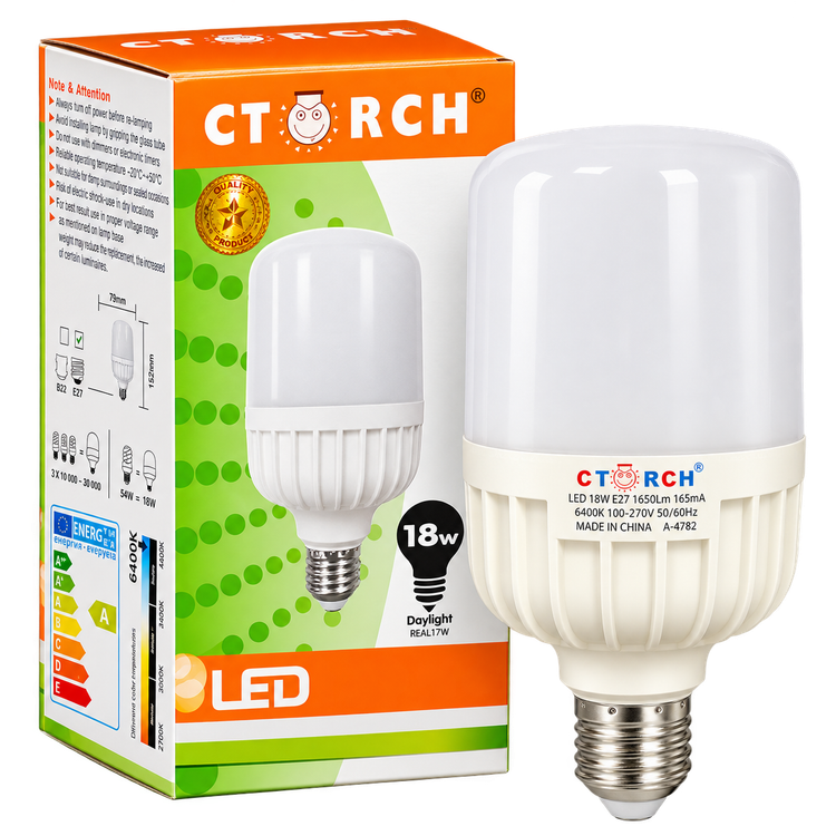لامپ LED سیتورچ 18 وات پایه E27 نور مهتابی 6400K