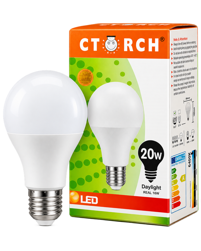 لامپ LED سیتورچ 20 وات پایه E27 نور مهتابی 6400K