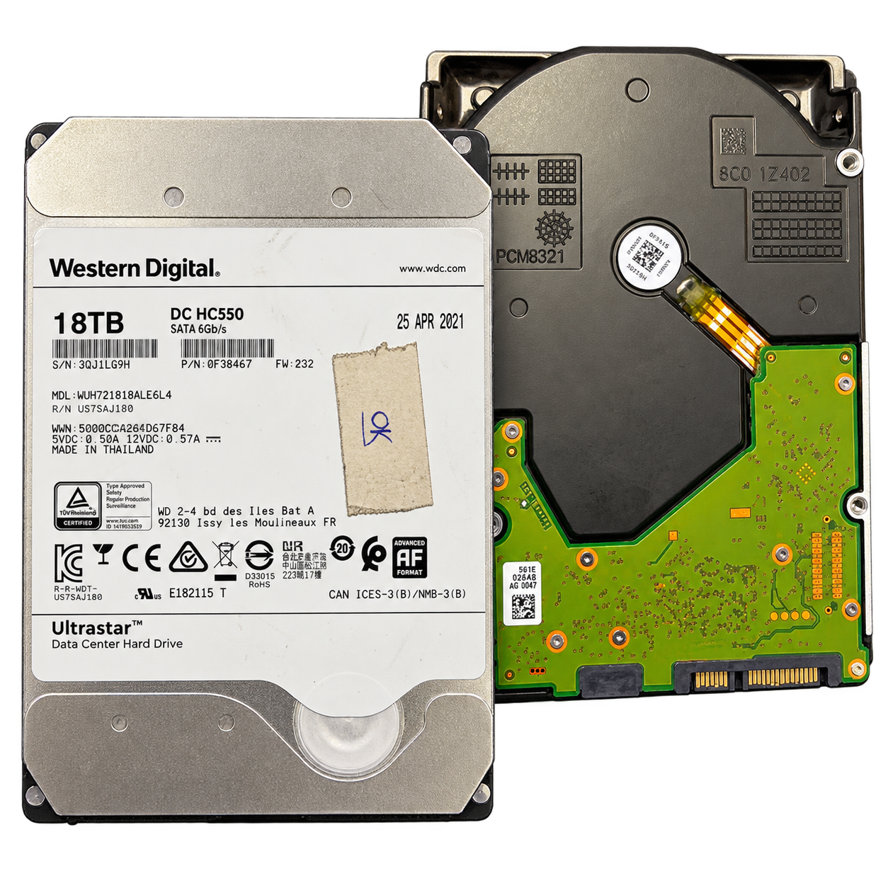 هارد استوک Western Digital Ultrastar DC HC550 ظرفیت 18 ترابایت SATA 6Gbs