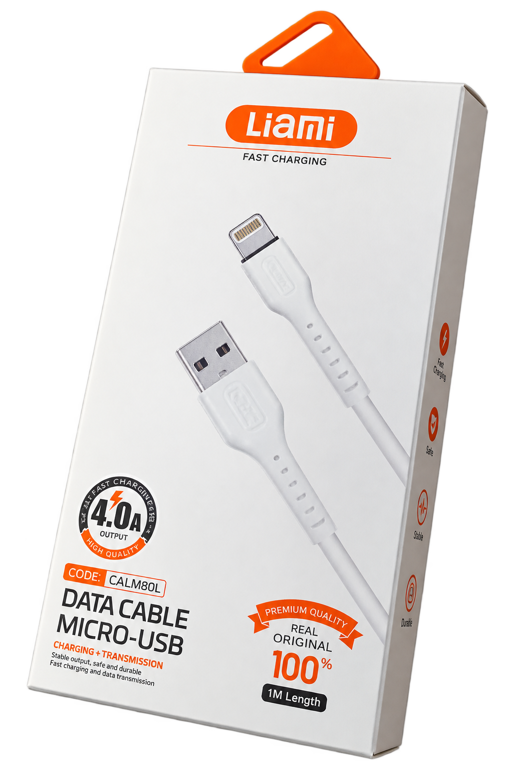 کابل شارژ و انتقال داده آیفون Liami Micro-USB فست شارژ 4.0A طول 1 متر