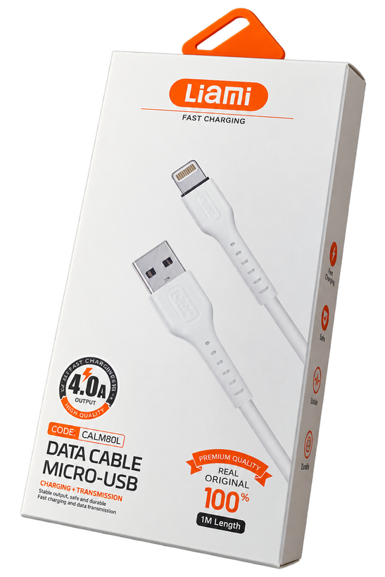 کابل شارژ و انتقال داده آیفون Liami Micro-USB فست شارژ 4.0A طول 1 متر