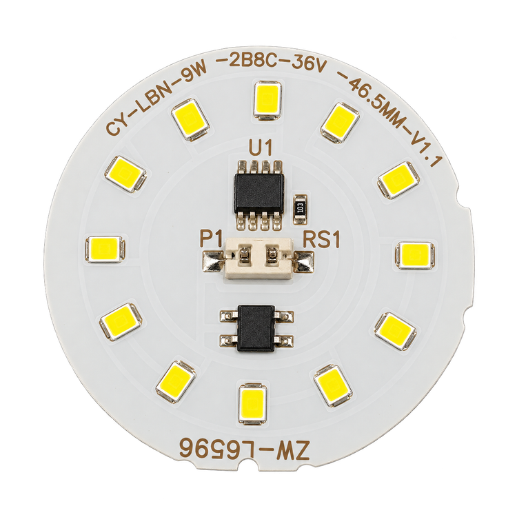 ماژول LED DOB گرد 9 وات SMD 2835 مدل CY-LBN-9W-2B6C-36V قطر 46.5 میلیمتر