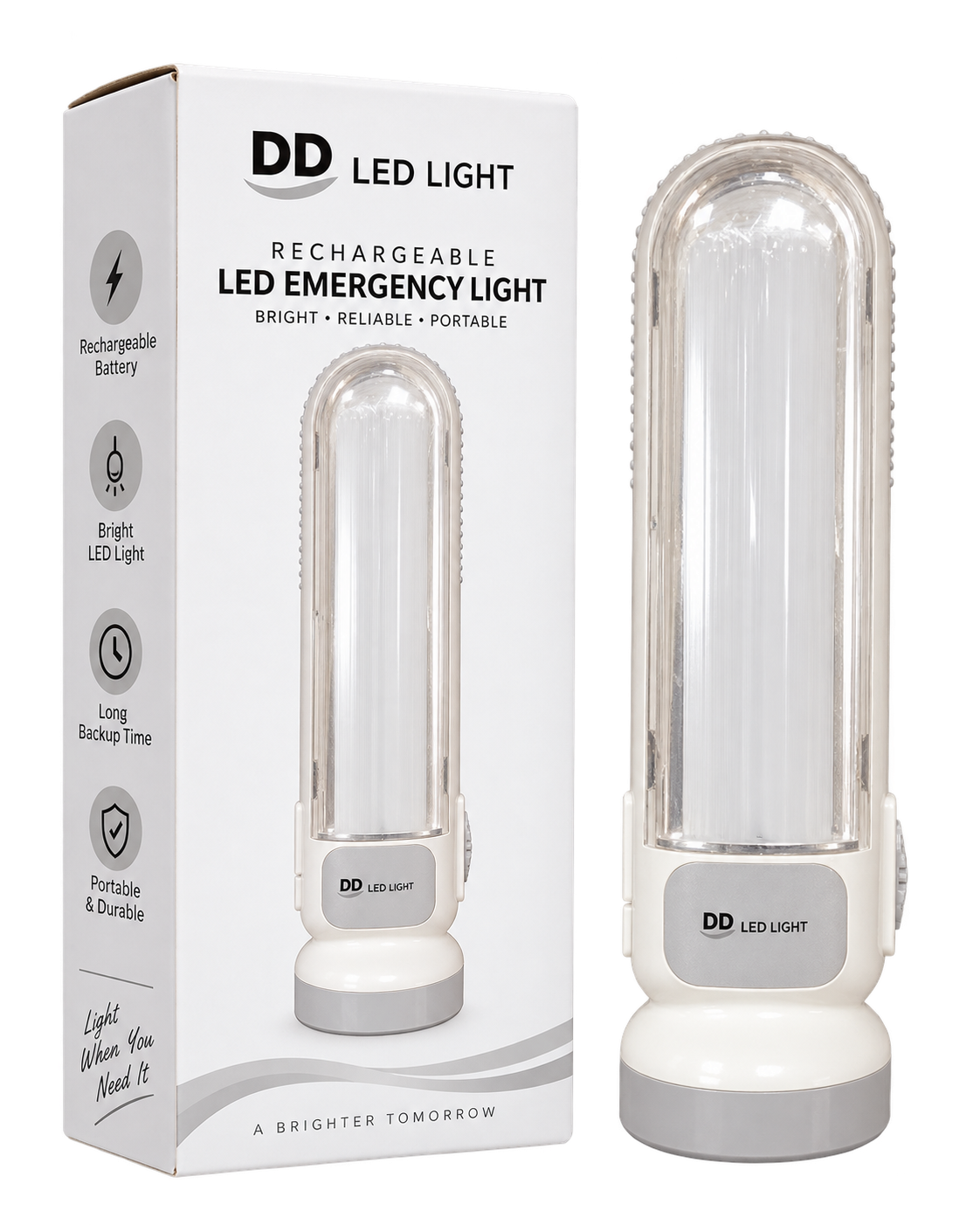 چراغ اضطراری شارژی DP LED LIGHT مدل DP-7102B با باتری لیتیوم 18650 ارتقایافته و محافظ شارژ