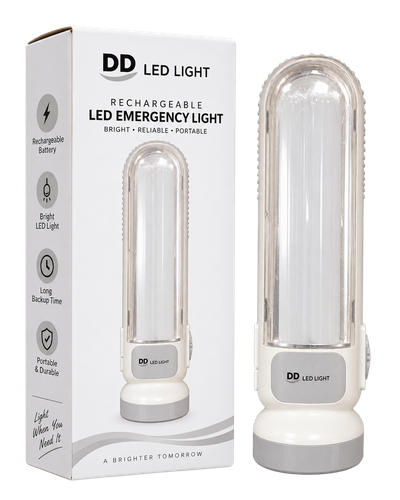 چراغ اضطراری شارژی DP LED LIGHT مدل DP-7102B با باتری لیتیوم 18650 ارتقایافته و محافظ شارژ