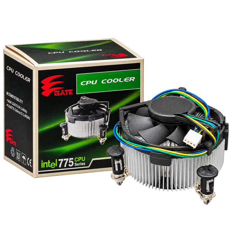 فن و هیتسینک پردازنده GATE مخصوص Intel LGA775 با کانکتور 4 پین PWM