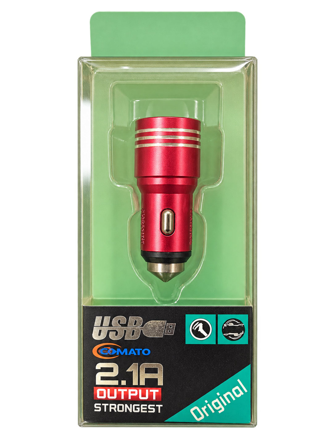 شارژر فندکی خودرو COMATO تک پورت USB با خروجی 2.1 آمپر