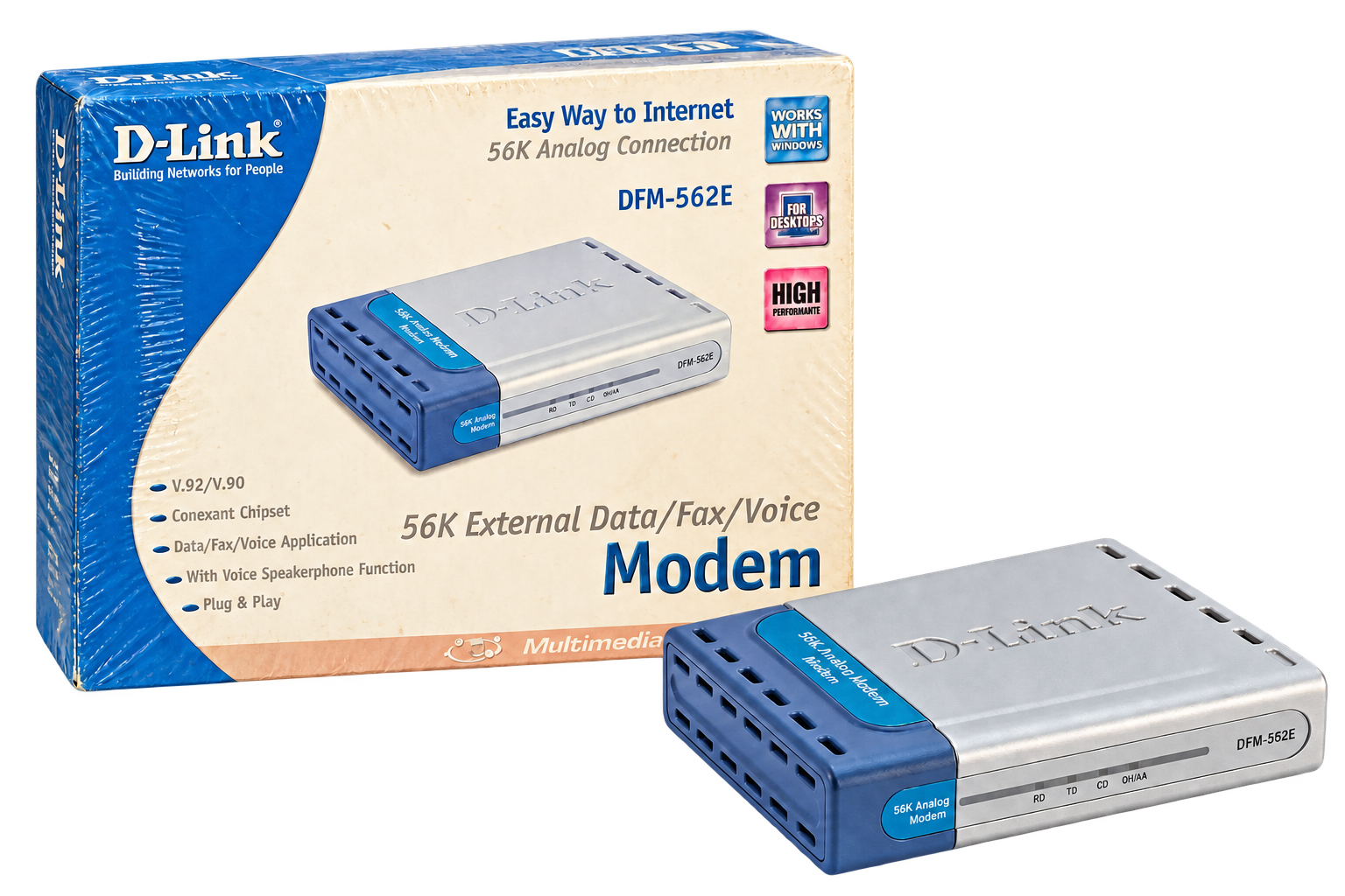 مودم دیال‌آپ خارجی D-Link مدل DFM-562E با قابلیت Data/Fax/Voice