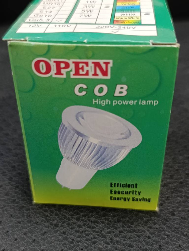 لامپ LED اسپات COB مدل OPEN توان ۳ وات پایه GU5.3 نور سفید