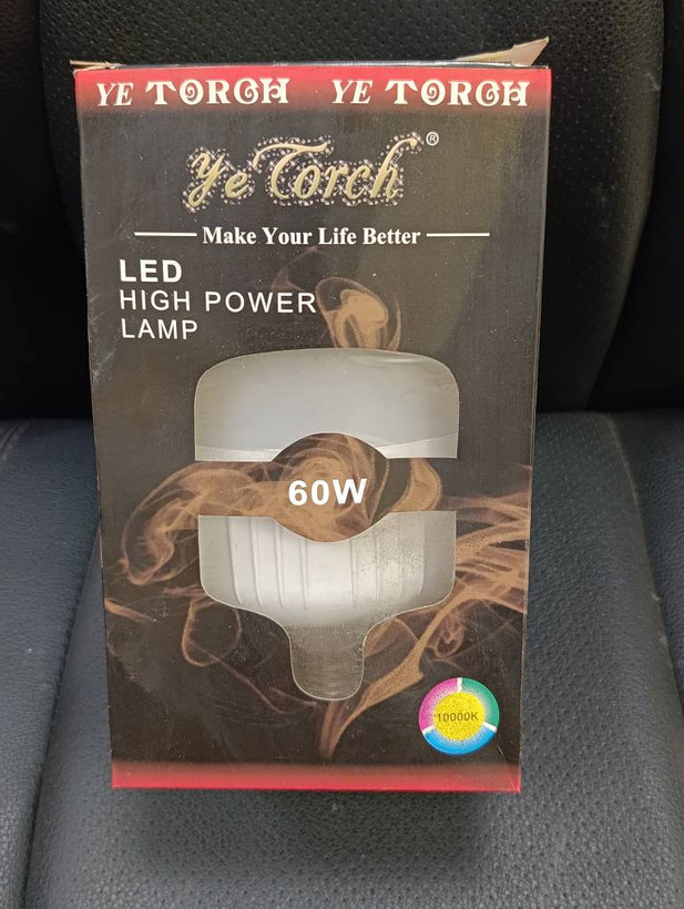 لامپ LED پرقدرت Ye Torch توان ۶۰ وات پایه E27 نور سفید