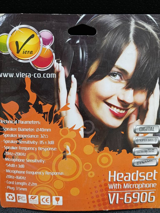 هدست باسیم ویرا مدل VI-6906 با میکروفون و کنترل صدا
