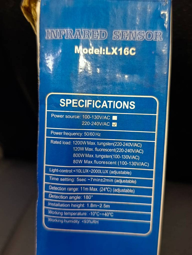 سنسور حرکتی مادون قرمز BOTRIC مدل LX16C زاویه ۱۸۰ درجه