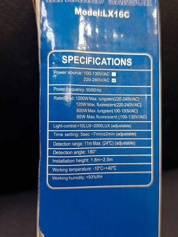 سنسور حرکتی مادون قرمز BOTRIC مدل LX16C زاویه ۱۸۰ درجه