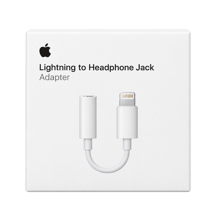 مبدل جک هدفون آیفون لایتنینگ به ۳.۵ میلیمتری مدل Lightning to Headphone Jack Adapter رنگ سفید