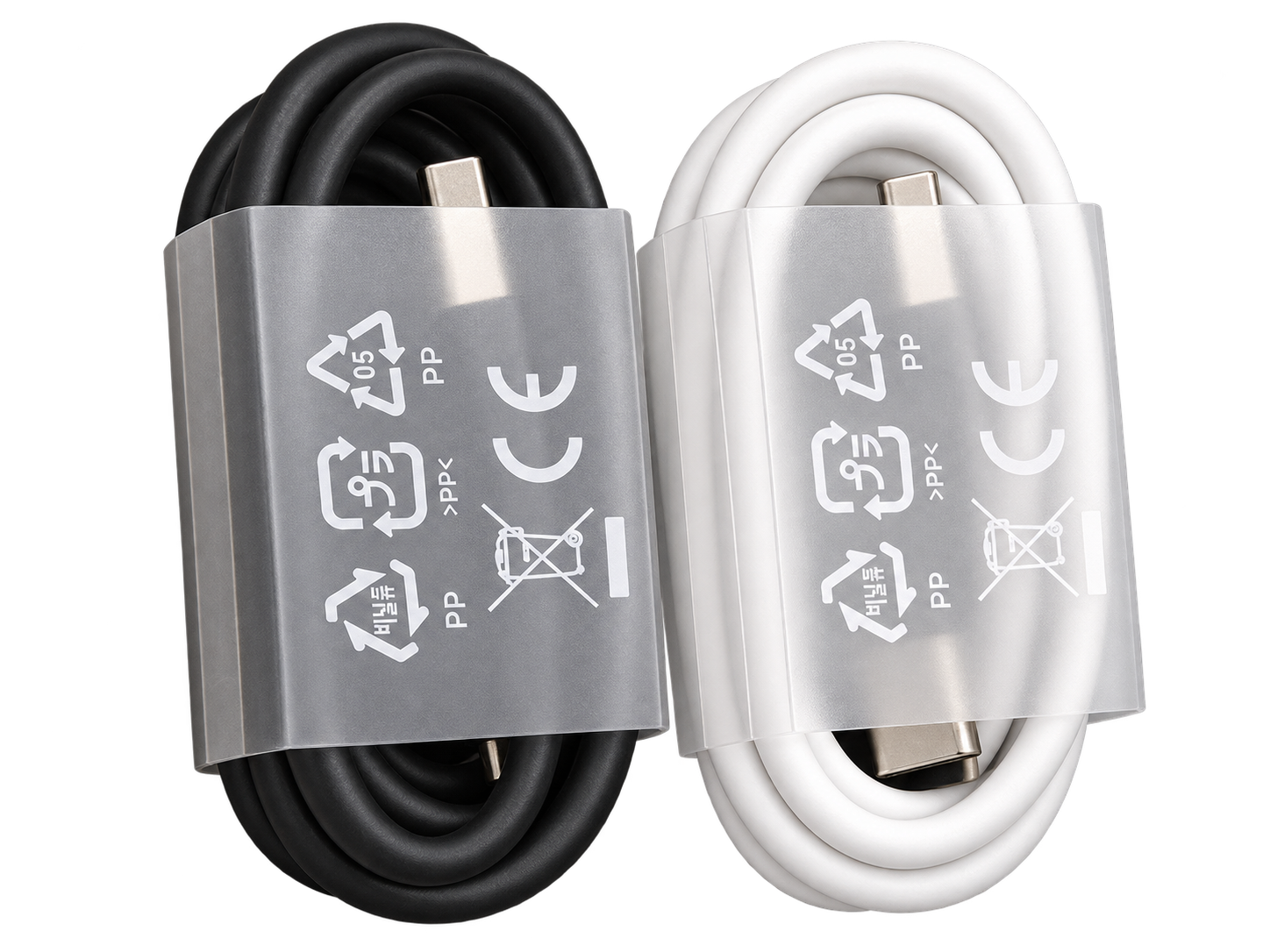 کابل شارژ USB Type-C رنگ سفید و مشکی