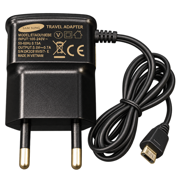 شارژر دیواری سامسونگ مدل ETA0U10EBE با کابل متصل Micro USB و خروجی ۷۰۰ میلیآمپر