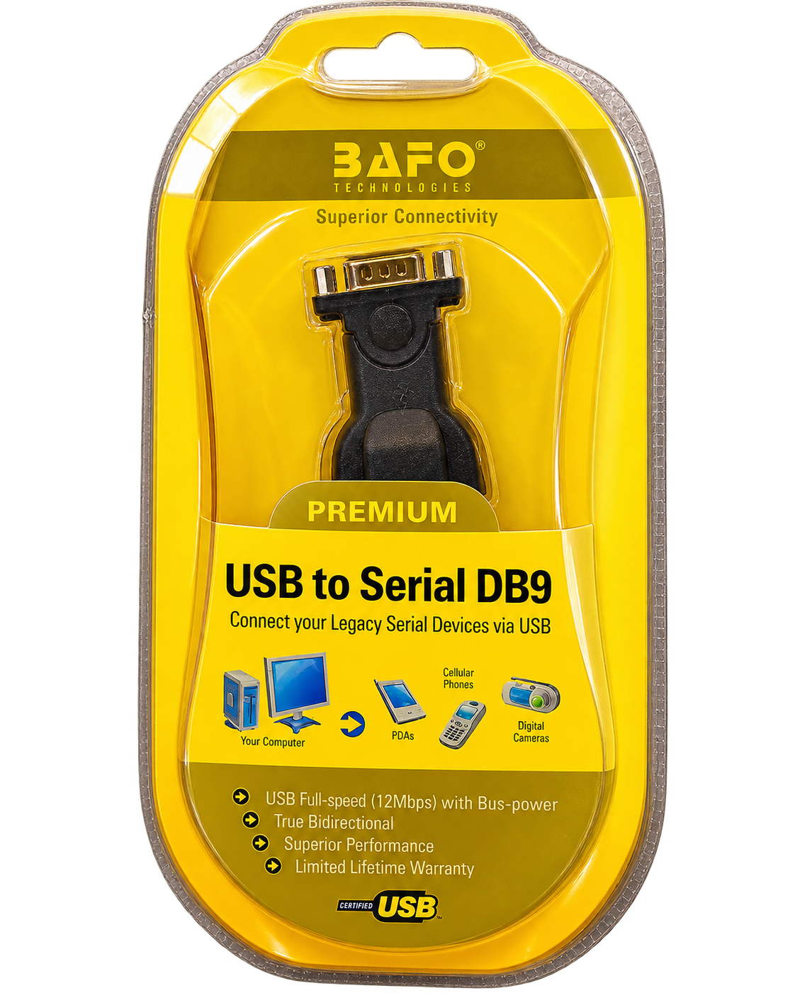 مبدل USB به سریال RS232 DB9 بافو BAFO مدل BF-810