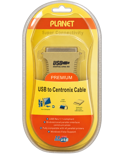 مبدل USB به LPT چاپگر قدیمی PLANET مدل Premium USB to Centronics با کانکتور 36 پین