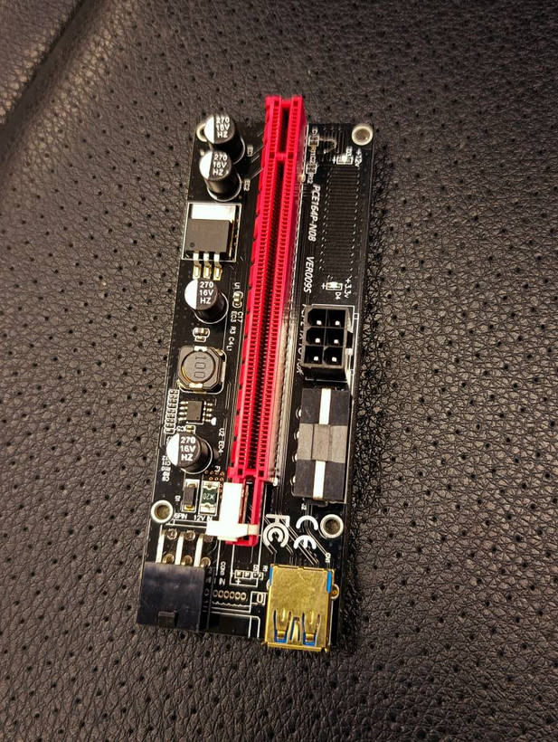 رایزر کارت گرافیک PCI Express مدل PCE164P-N08 VER009S تبدیل PCIe x1 به اسلات x16 با کابل USB 3.0 و تغذیه مجزا