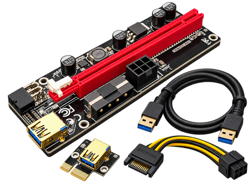 رایزر کارت گرافیک PCI Express مدل PCE164P-N08 VER009S تبدیل PCIe x1 به اسلات x16 با کابل USB 3.0 و تغذیه مجزا