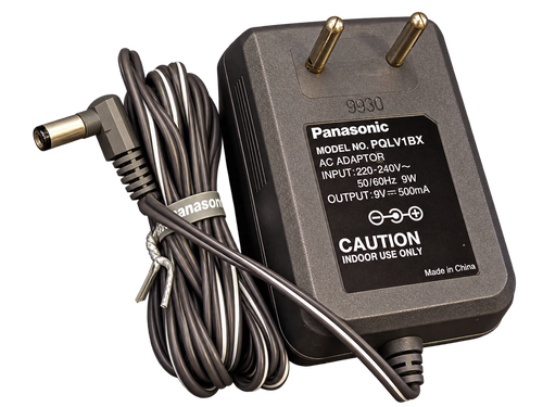 آداپتور(ترانس ) پاناسونیک Panasonic مدل PQLV1BX خروجی 9 ولت 500 میلیآمپر با فیش DC زاویهدار