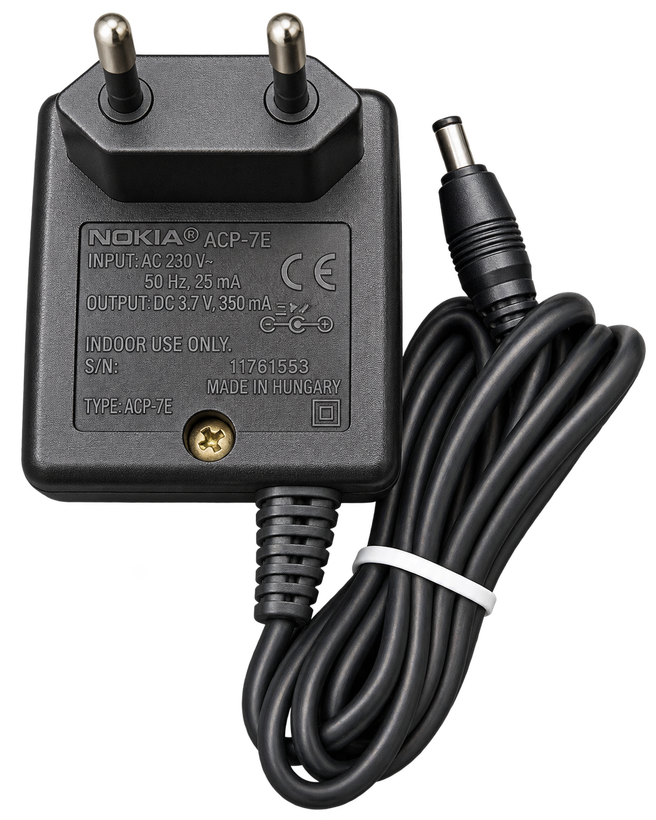 آداپتور (ترانس ) نوکیا Nokia ACP-7E خروجی 3.7 ولت 350 میلیآمپر با فیش سوزنی 3.5 میلیمتری