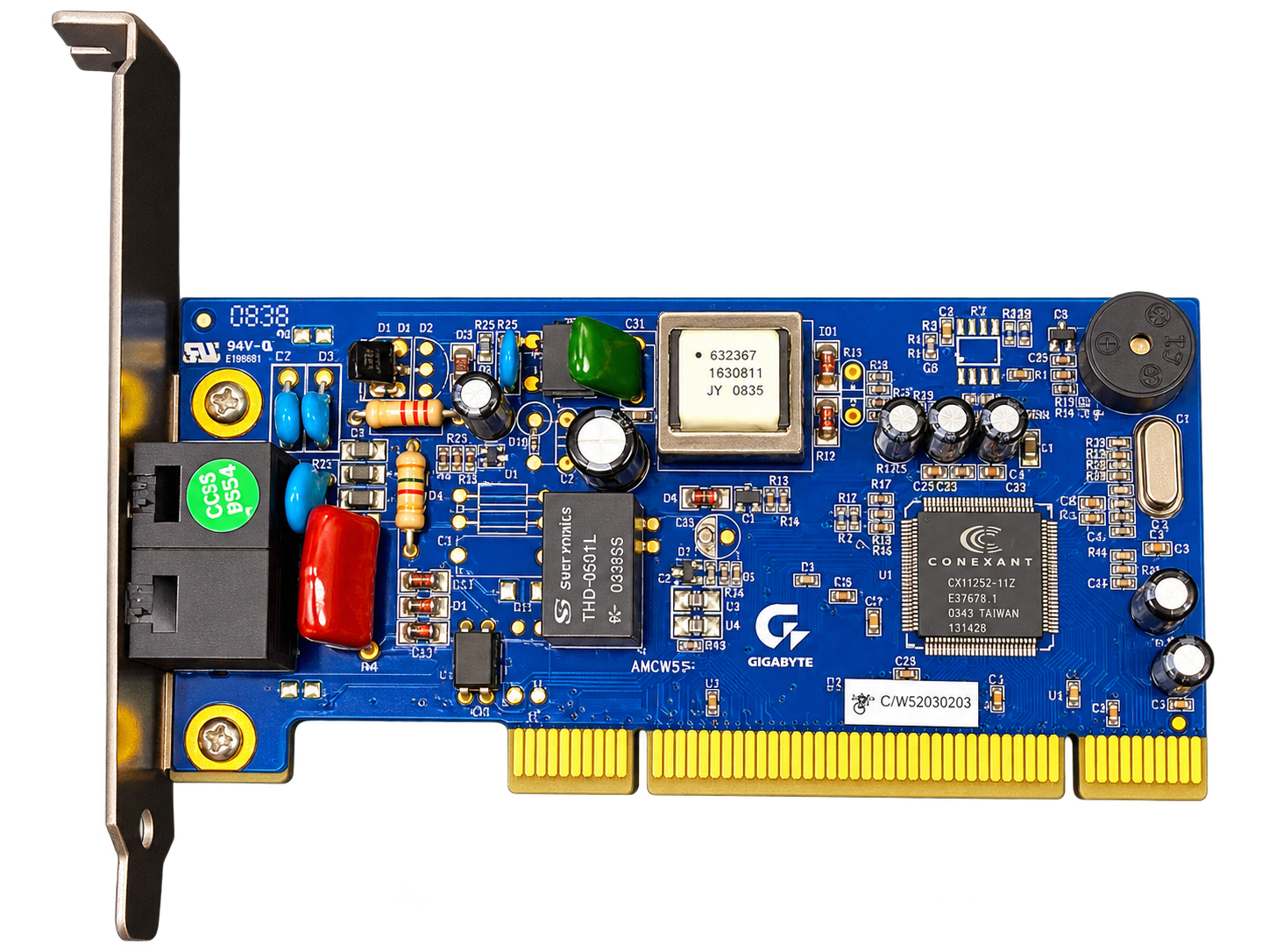 مودم داخلی GIGABYTE 56K PCI مدل AMI-CW52 V.92 با چیپست Conexant CX11252-11