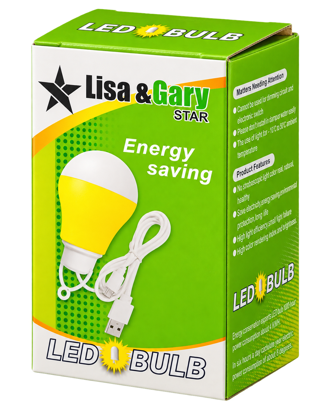 لامپ LED آویز USB پنج ولت Lisa & Gary Star