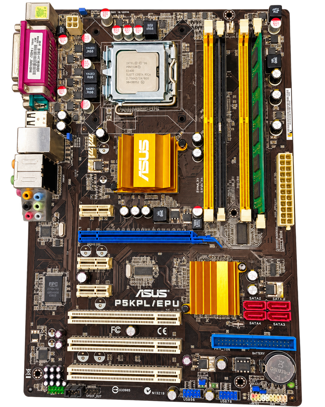 باندل مادربرد استوک ASUS P5KPLEPU با پردازنده Intel Pentium Dual-Core E5300 و رم 2GB DDR2