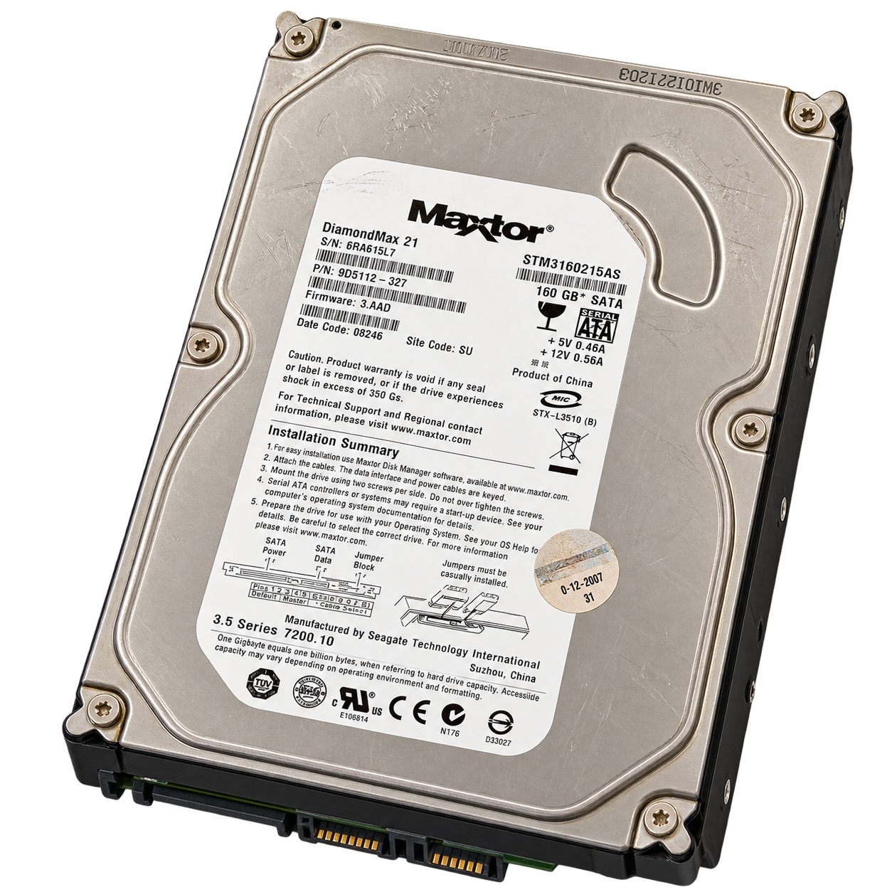هارد دیسک  Maxtor  استوک ظرفیت 160GB مدل STM3160215AS SATA