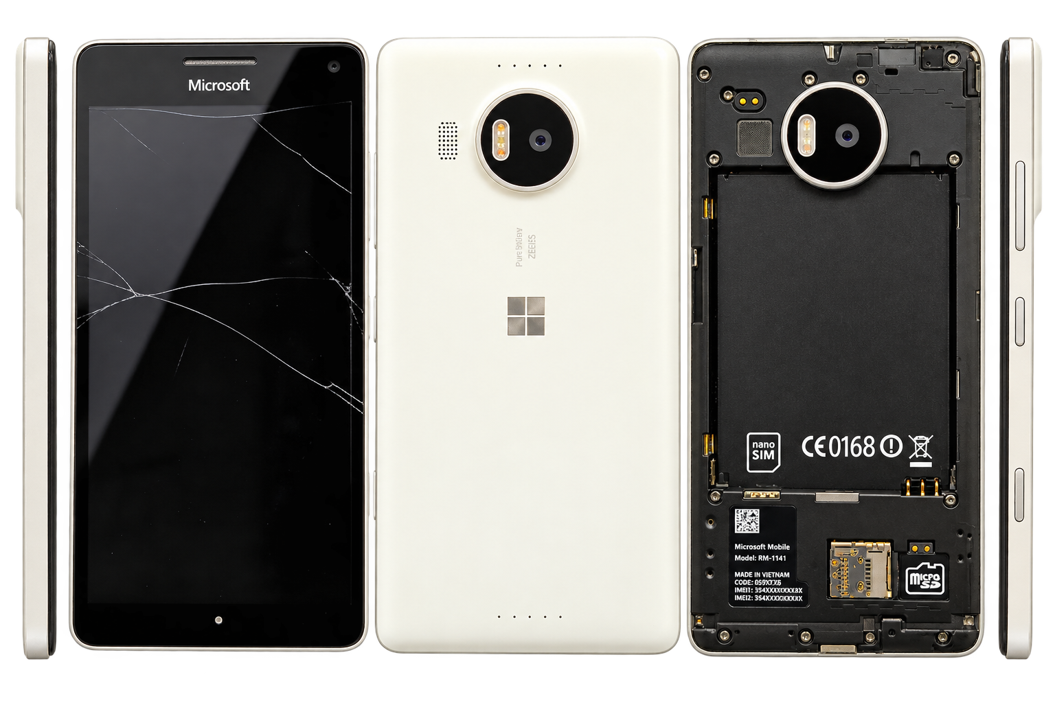 گوشی Microsoft Lumia 640 XL LTE Dual SIM مدل RM-1065 با LCD شکسته – مناسب تعمیرکار و قطعات