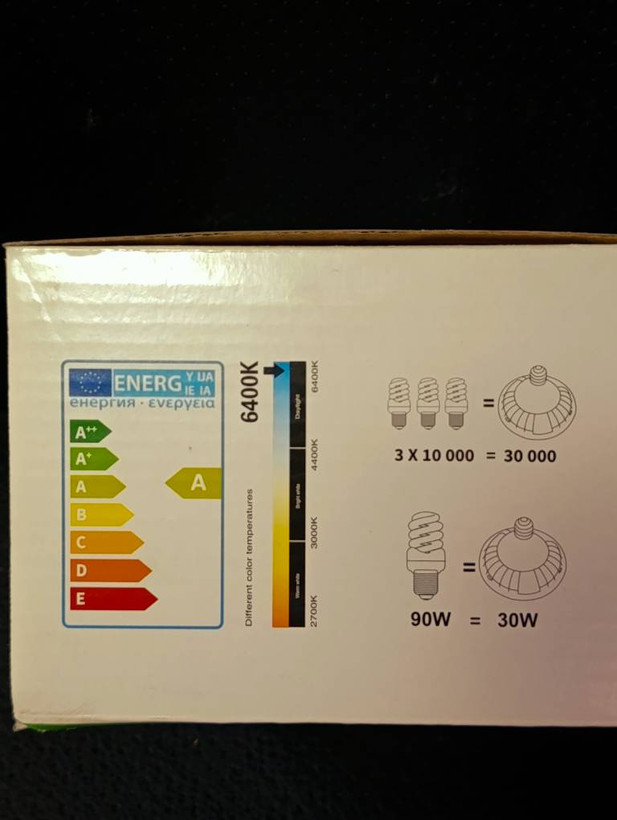 لامپ سفینهای LED CTORCH توان 30 وات پایه E27 نور مهتابی 6400K