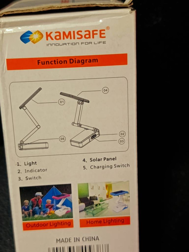 چراغ مطالعه شارژی خورشیدی KAMISAFE مدل KM-6672T با باتری لیتیومی ارتقاءیافته و محافظ شارژ