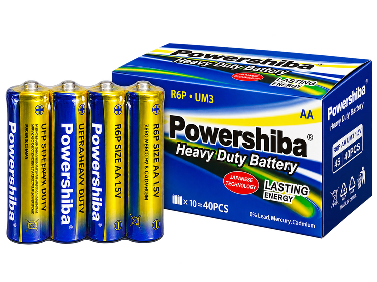 باتری قلمی Powershiba مدل R6P / UM3 ظرفیت 1.5 ولت Heavy Duty