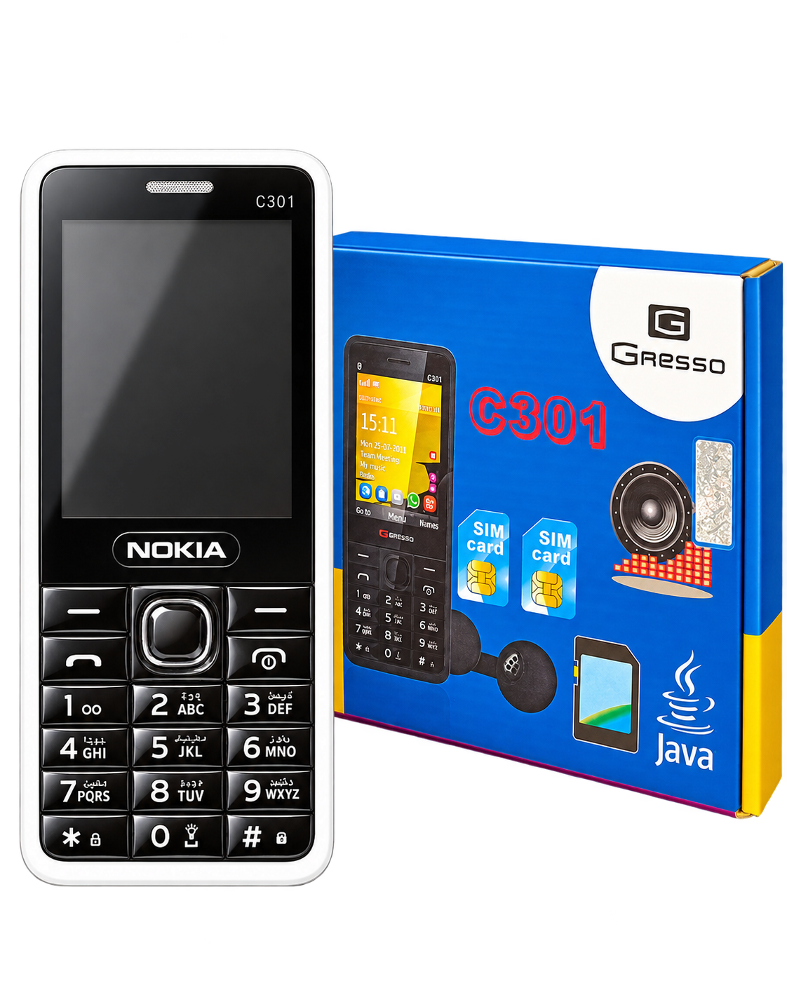 گوشی ساده Gresso C301 طرح Nokia C301 دو سیم‌کارت