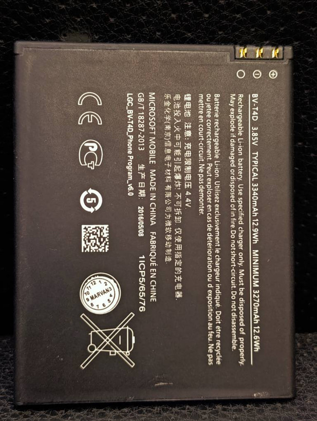 باتری اصلی مایکروسافت مدل BV-T4D ظرفیت 3340mAh مناسب Lumia 950 XL