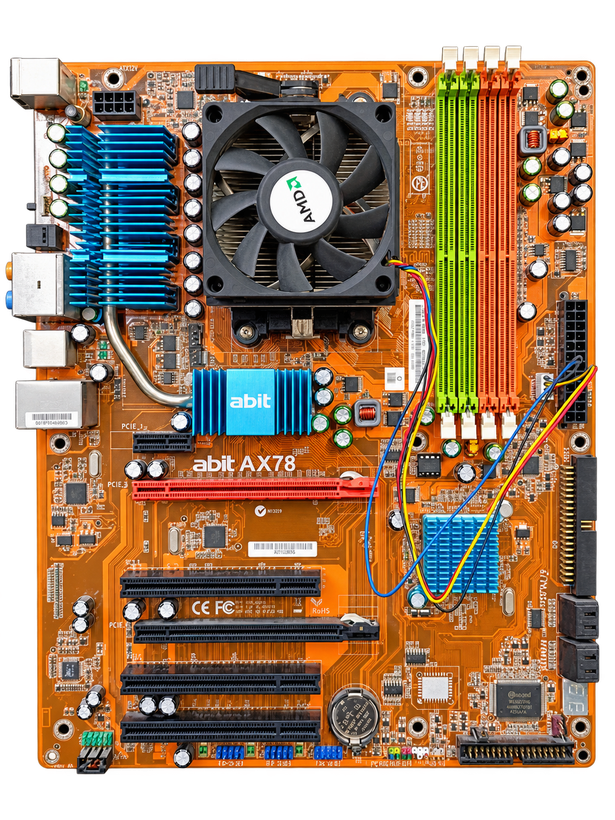 باندل مادربرد ABIT AX78 با پردازنده AMD Athlon 64 X2 5000+ و فن - استوک