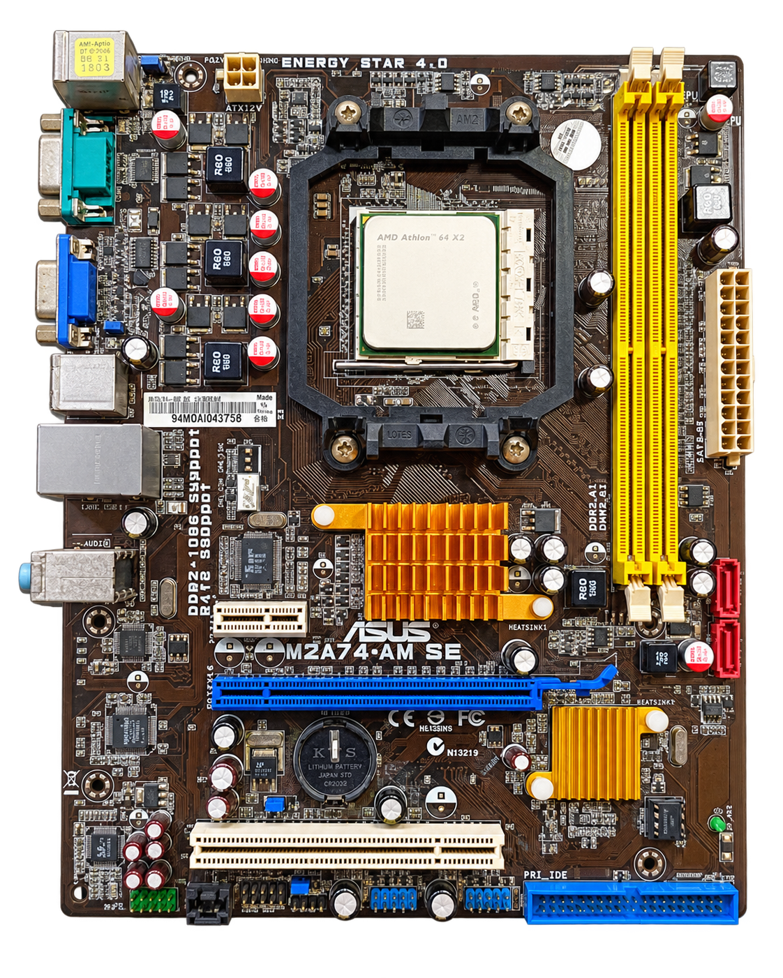 باندل مادربرد ASUS M2A74-AM SE با پردازنده AMD Athlon 64 X2 - استوک