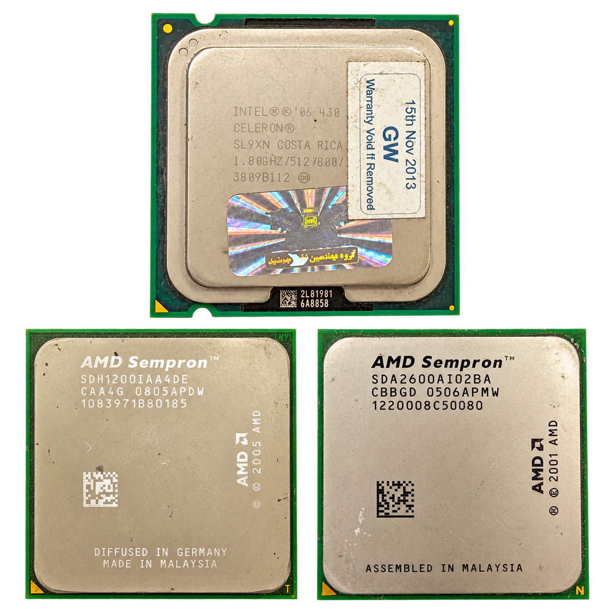 مجموعه پردازنده‌های قدیمی AMD و Intel مناسب کلکسیون، آموزش و بازیافت الکترونیکی