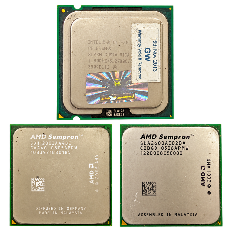 مجموعه پردازندههای قدیمی AMD و Intel مناسب کلکسیون، آموزش و بازیافت الکترونیکی