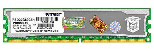 رم دسکتاپ Patriot Signature DDR2 ظرفیت 2GB باس 800 مدل PSD22G8002H - استوک