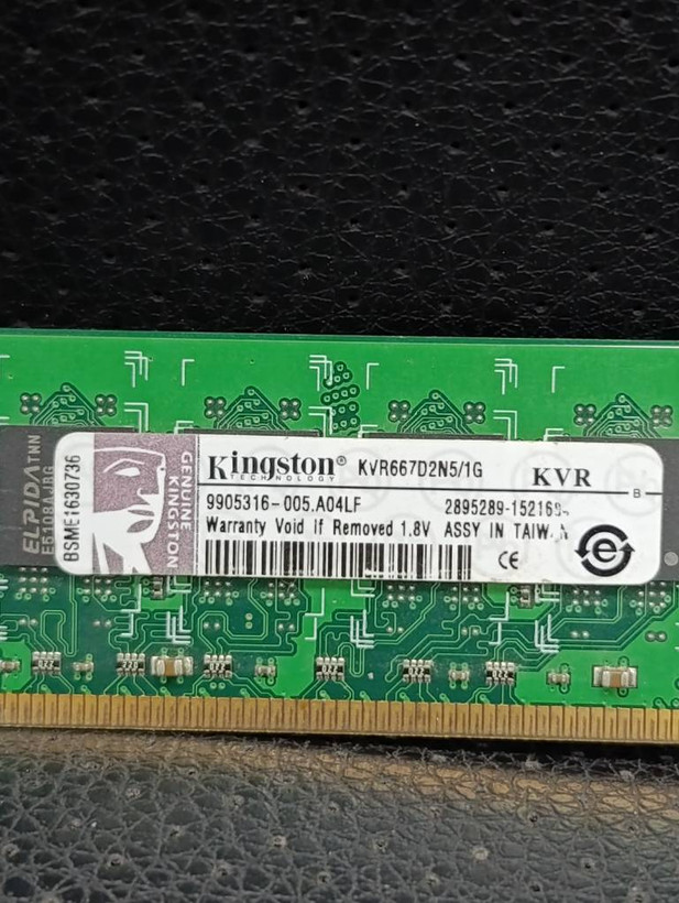 رم دسکتاپ Kingston ValueRAM DDR2 ظرفیت 1GB باس 667 مدل KVR667D2N5/1G