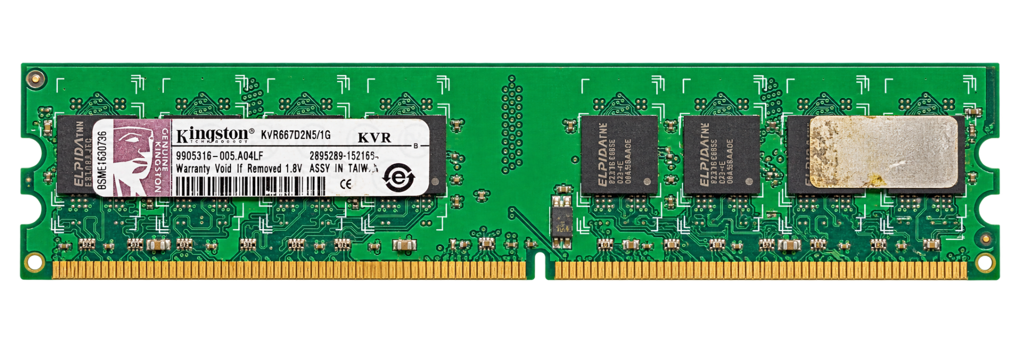 رم دسکتاپ Kingston ValueRAM DDR2 ظرفیت 1GB باس 667 مدل KVR667D2N5/1G