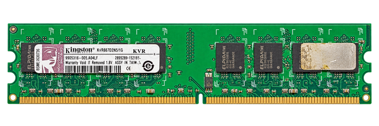 رم دسکتاپ Kingston ValueRAM DDR2 ظرفیت 1GB باس 667 مدل KVR667D2N5/1G